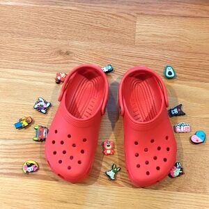 Red Kids Crocs Size j3